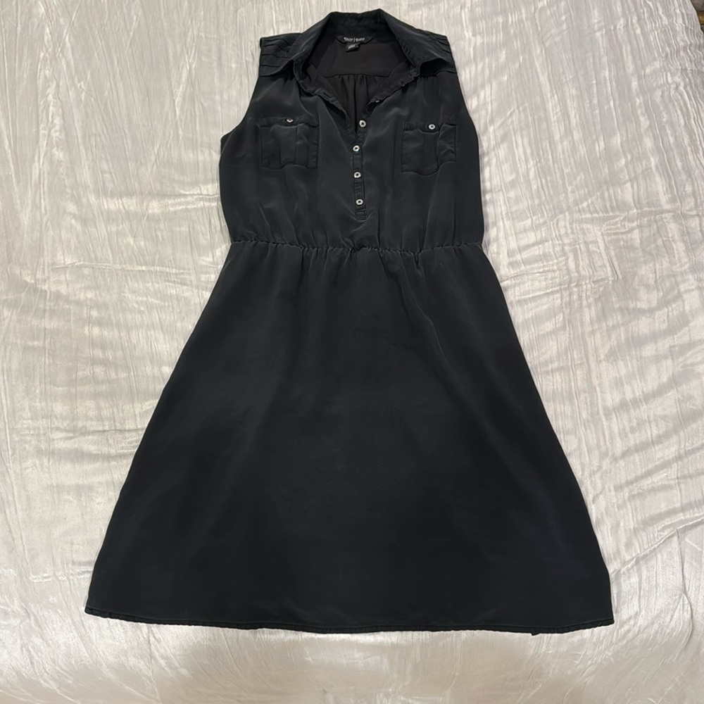 White House Black Market Suede Black Sleeveless Dress